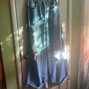 BDG Cuffed Wide Leg Skater Baggy Jeans -Size 27